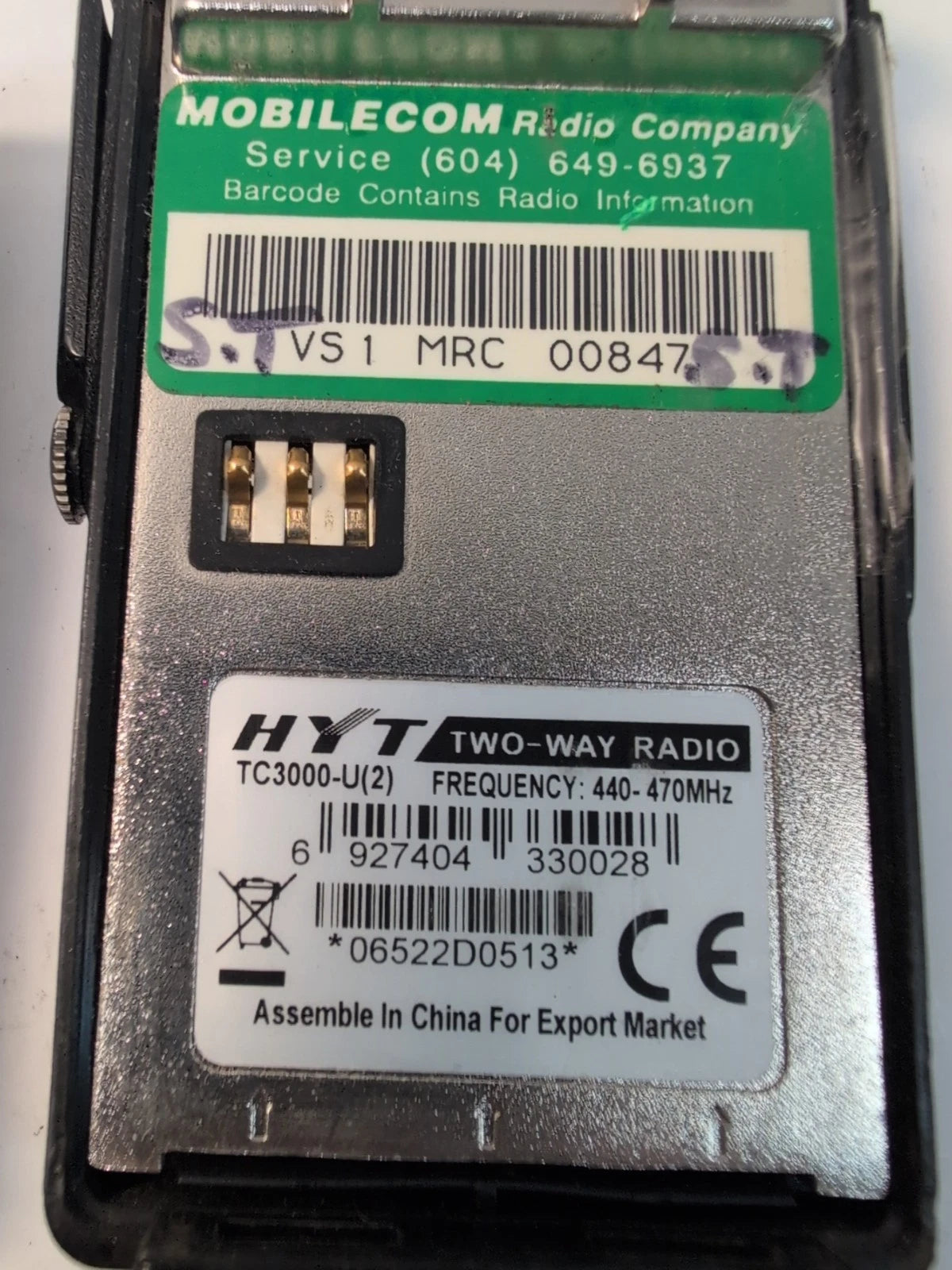 2x HYT TC3000 Two-Way RADIO 440-470MHz (NO Charger)