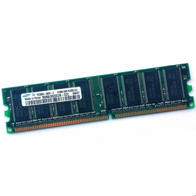 Samsung M368L6523CUS-CCC 512MB DDR PC3200 CL3 184-Pin DIMM RAM Matched Pair -