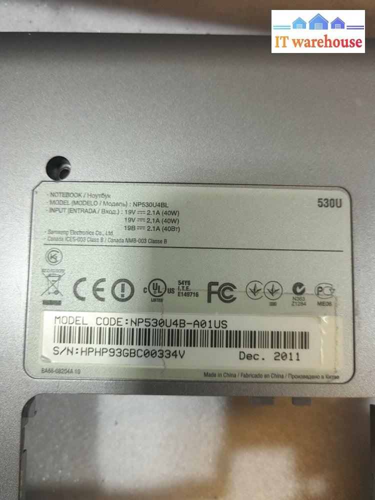- Samsung 14" NP530U4B-A01US LAPTOP BACK COVER  BA75-03721A