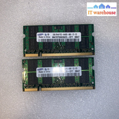 Samsung 2x2GB PC2-6400S-666-12-E3 DDR2 SDRAM Laptop RAM Memory