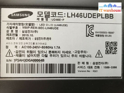 Samsung 46" LH46UDEPLBB  BN44-00309D PSLF251503D Power Supply Board Unit TESTED