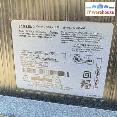 SAMSUNG 65 IN QM65N QMN Series LH65QMNEBGC/GO Main board
