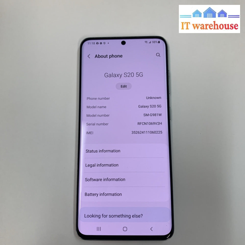 Samsung Galaxy S20 FE 5G 128GB + 128GB SD SM-G981W (Unlocked)