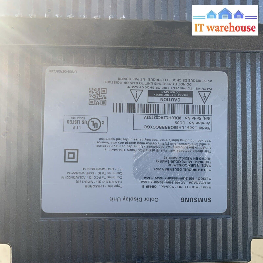 Samsung LH65QBRBBGCXGO  LED TV MAIN BOARD