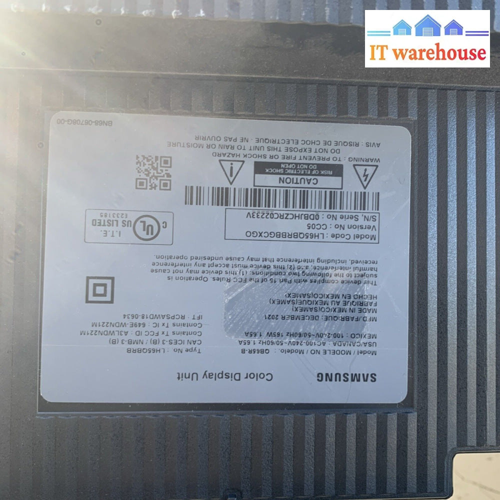 Samsung LH65QBRBBGCXGO LED TV MAIN BOARD