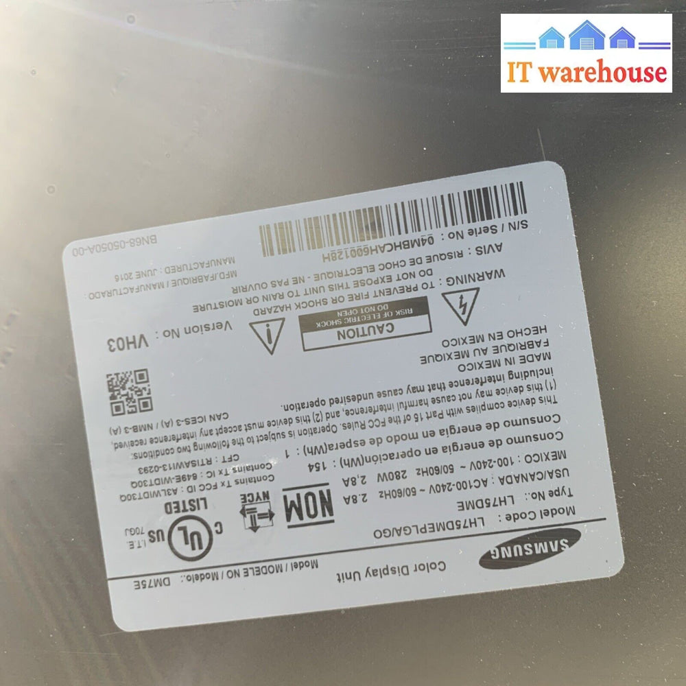SAMSUNG LH75DMEPLGA/GO POWER SUPPLY BN44-00738A