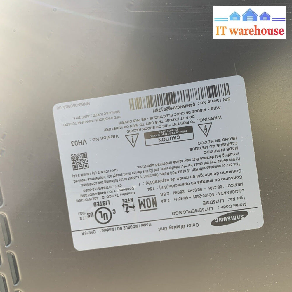 SAMSUNG LH75DMEPLGA/GO POWER SUPPLY BN44-00738A
