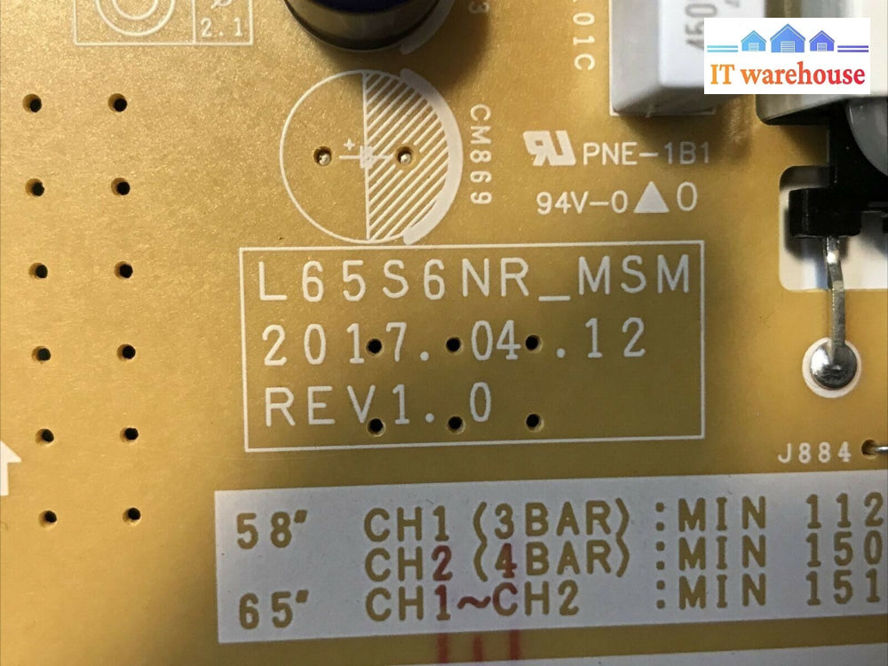 Samsung UN65MU6290FXZA Power Supply BN44-00808E / PSLF261S07B / L65S6NR_MSM 