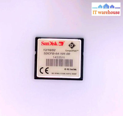 Sandisk Compactflas 64Mb Compact Flash Memory Card Cf Card Sdcfb-64-101-00