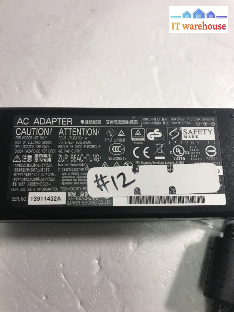 Sanken Ac Adapter Model Sef80N3-24.0