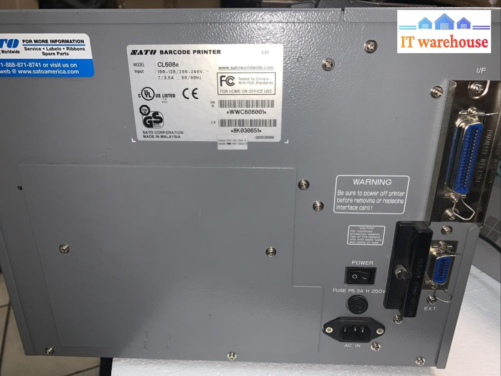 Sato Barcode Printer CL608E Industrial Label/Barcode Printer
