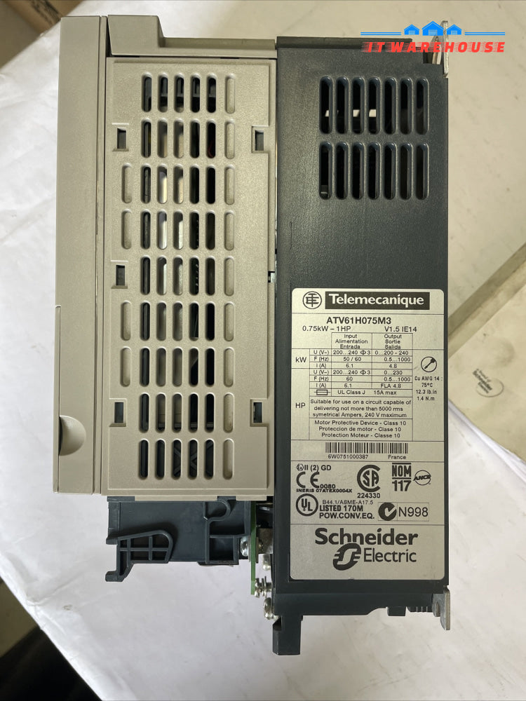 Schneider Electric Altivar Machine 0.75 KW 1 HP ATV61H075M3 AC Speed Drive