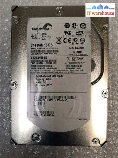 - Seagate 3.5" 73GB 15K RPM SAS HARD DRIVE  ST373455SS 0GY581 GY581