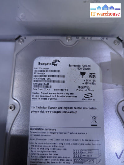 - Seagate 500Gb St3500630A 7200Rpm Ide 3.5’ Internal Hard Disk Drive (27 Days)