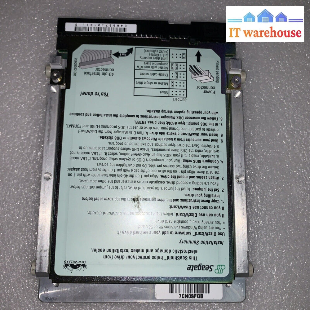 Seagate 6.4Gb Medalist St36424A Ide Hdd Pn: 9N5006-030 Tested