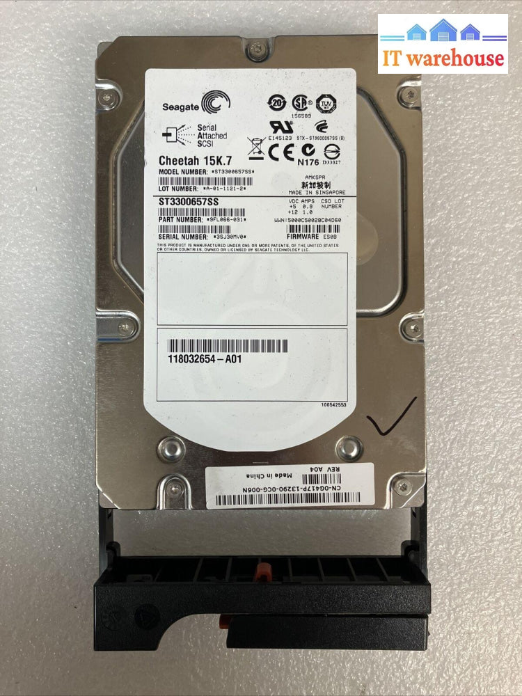 Seagate 9Fl066-031 300Gb 15K 3.5’ Sas Hdd St3300657Ss G417P W/ Caddy 005048956 ~