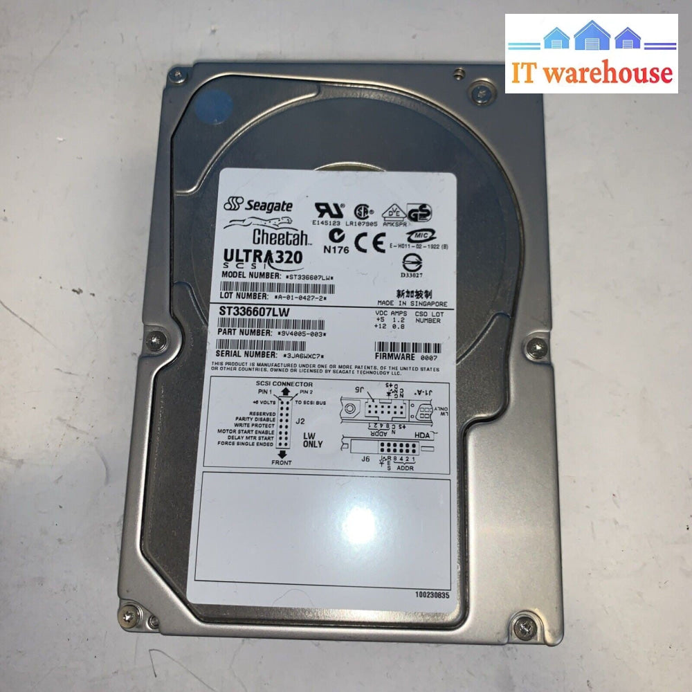Seagate Cheetah Ultra320 scsi ST336607LW 9V4005-003 3.5" Hard Drive