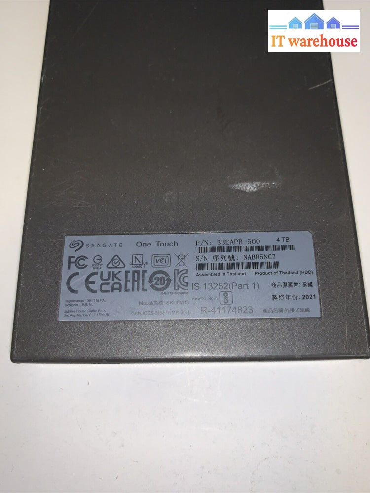 Seagate One Touch 4TB USB 3.0 Portable External Hard Drive (1000 days lifespan)