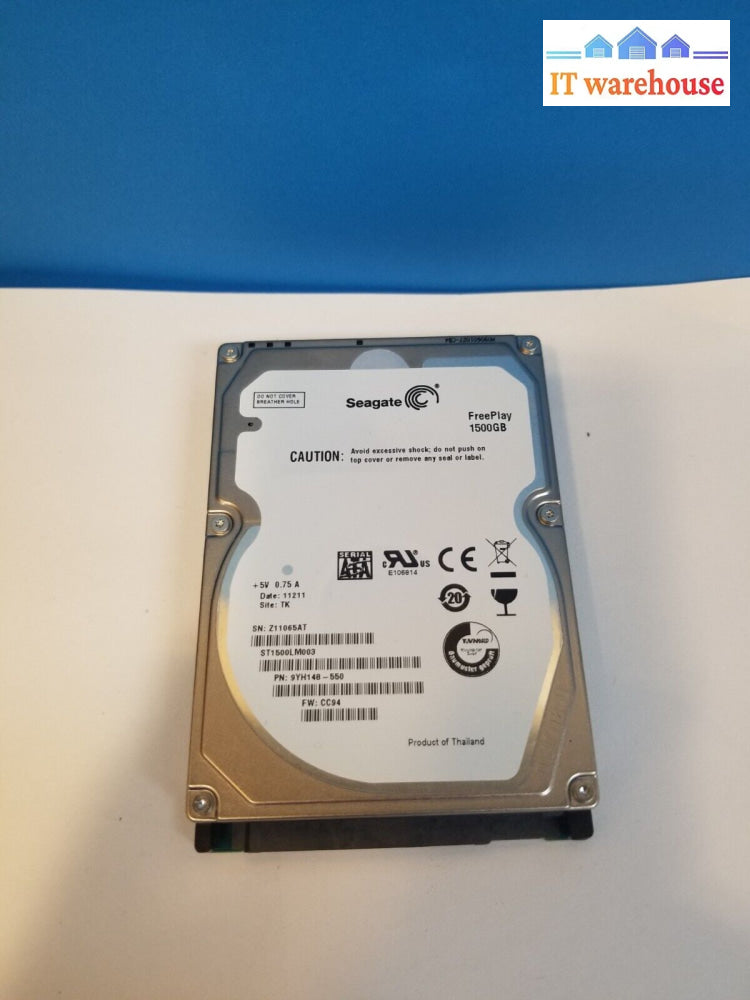 Seagate St1500Lm003 Pn: 9Yh148-550 Fw: Cc94 Tk 1.5Tb Sata 2.5’ Hard Drive