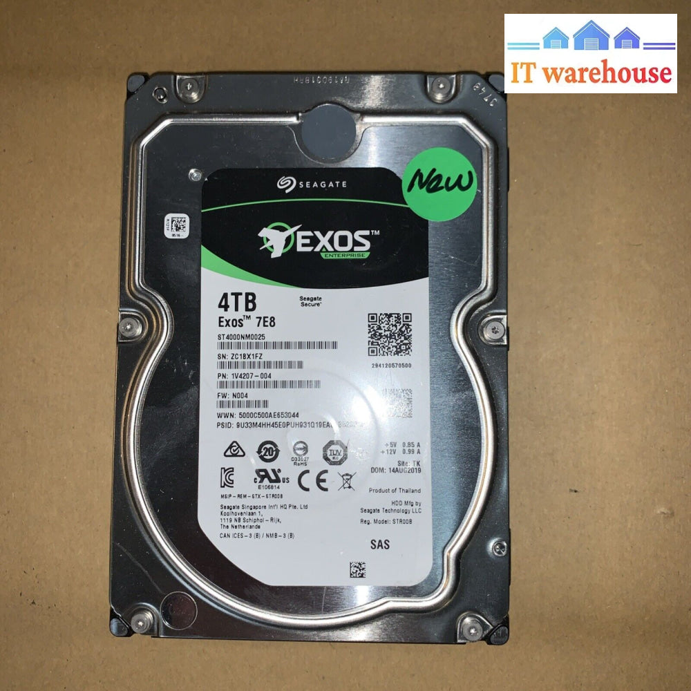 Seagate ST4000NM0025 EXOS 4TB 7.2K 12Gbps 128MB Cache 3.5’’ SAS HDD Hard Drive