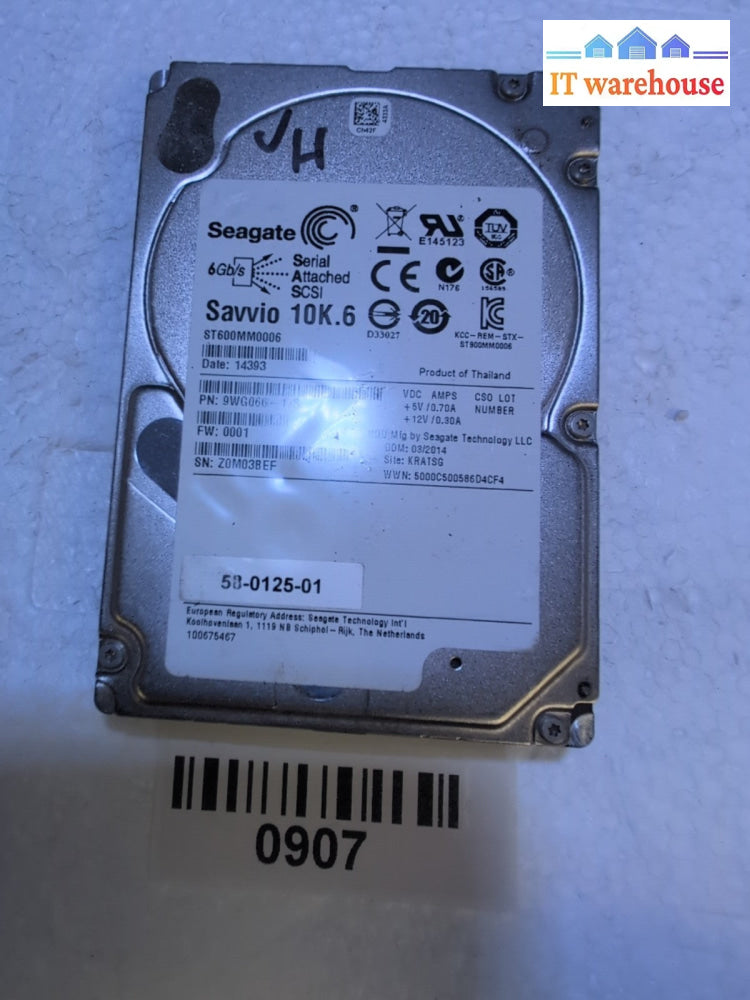 Seagate ST600MM0006 9WG066 600GB 2.5" SAS Hard Drive Tested -