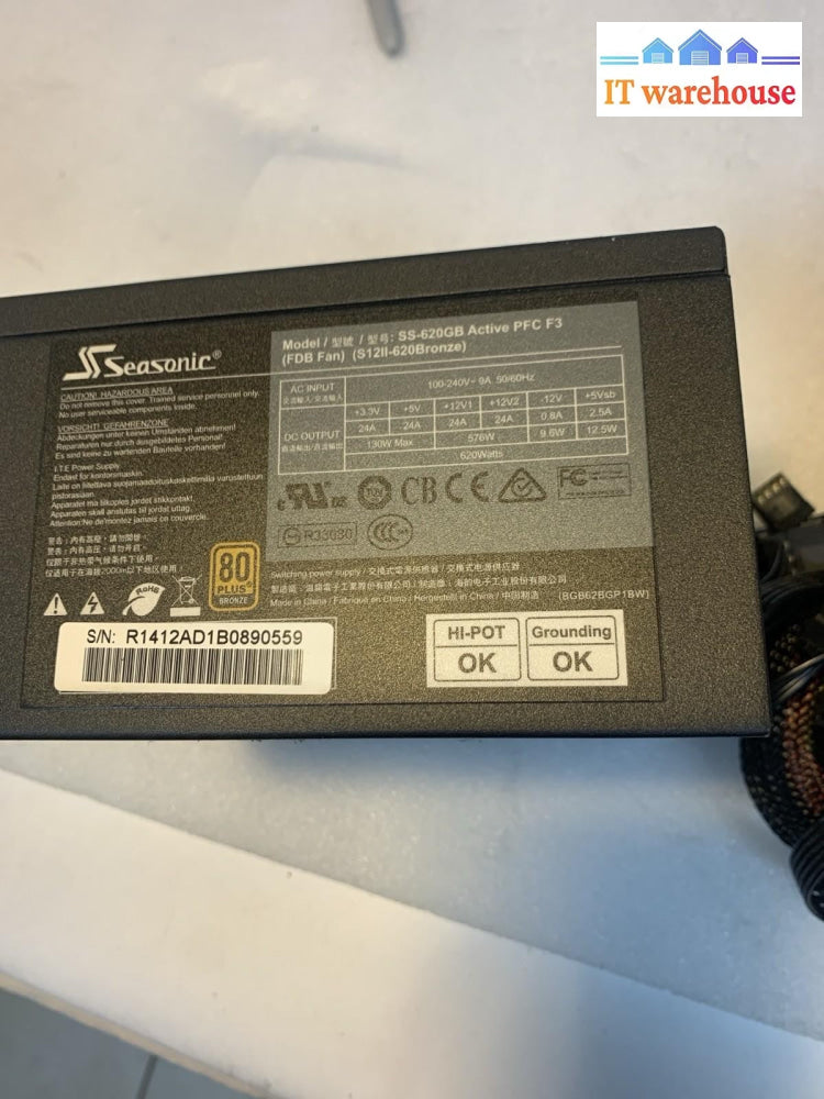 Seasonic S12II-620 Bronze 620W Power Supply SS-620GB Active PFC ATX -2x 6+2 PCIE