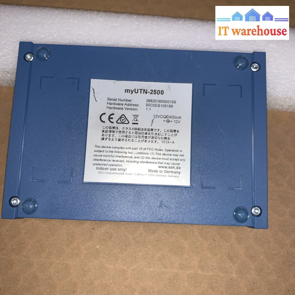 SEH myUTN-2500 Device sharing Server Gigabit (3 USB / RJ-45)  NO Ac adapter  +