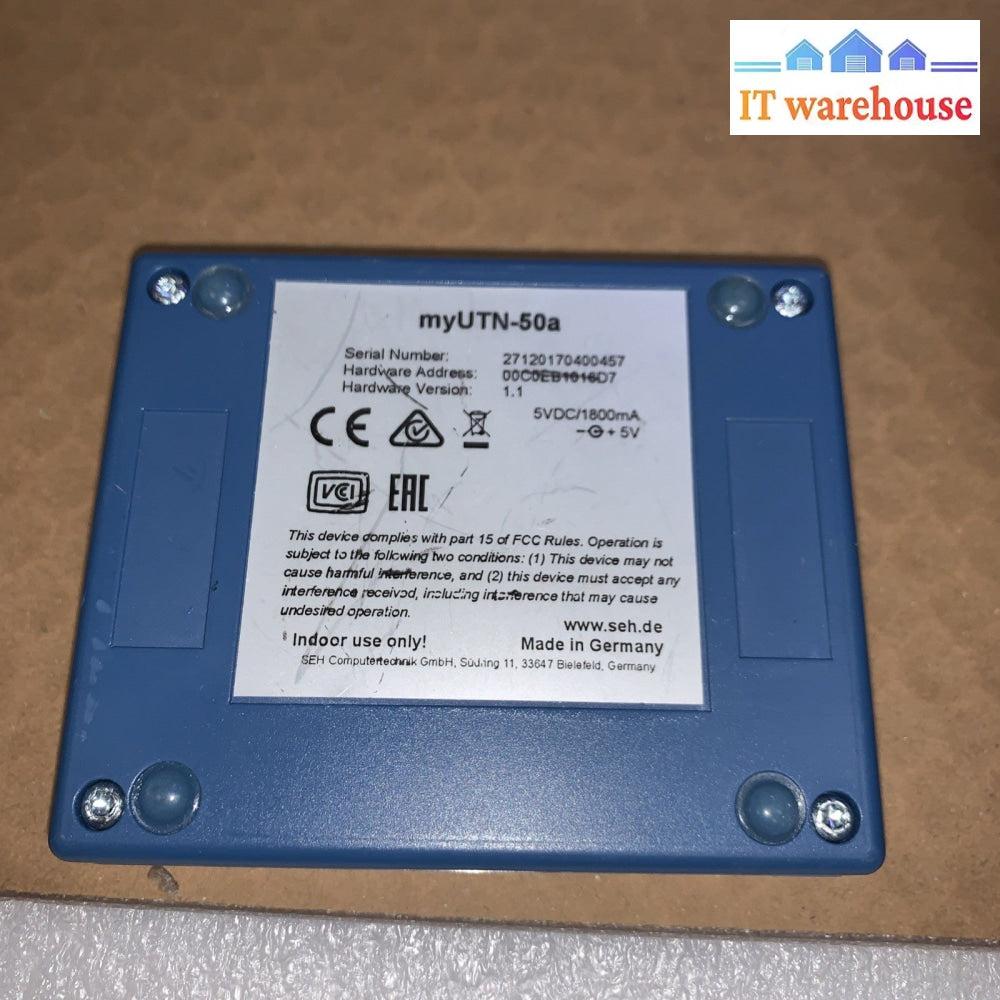 SEH myUTN-50A Device sharing Server Gigabit (2x USB / RJ-45)  + Ac adapter