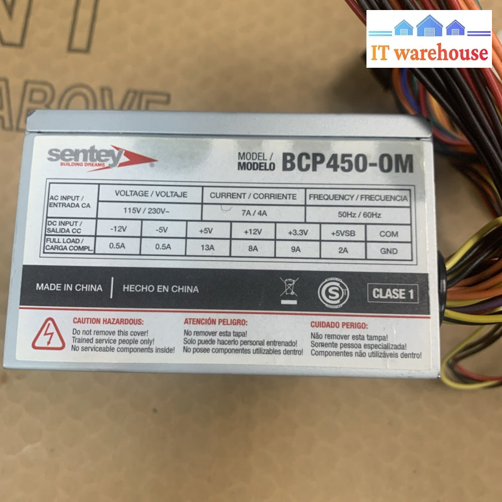 Sentey BCP450-OM ATX Power Supply 450W PSU 24-Pin + SATA/Molex Tested