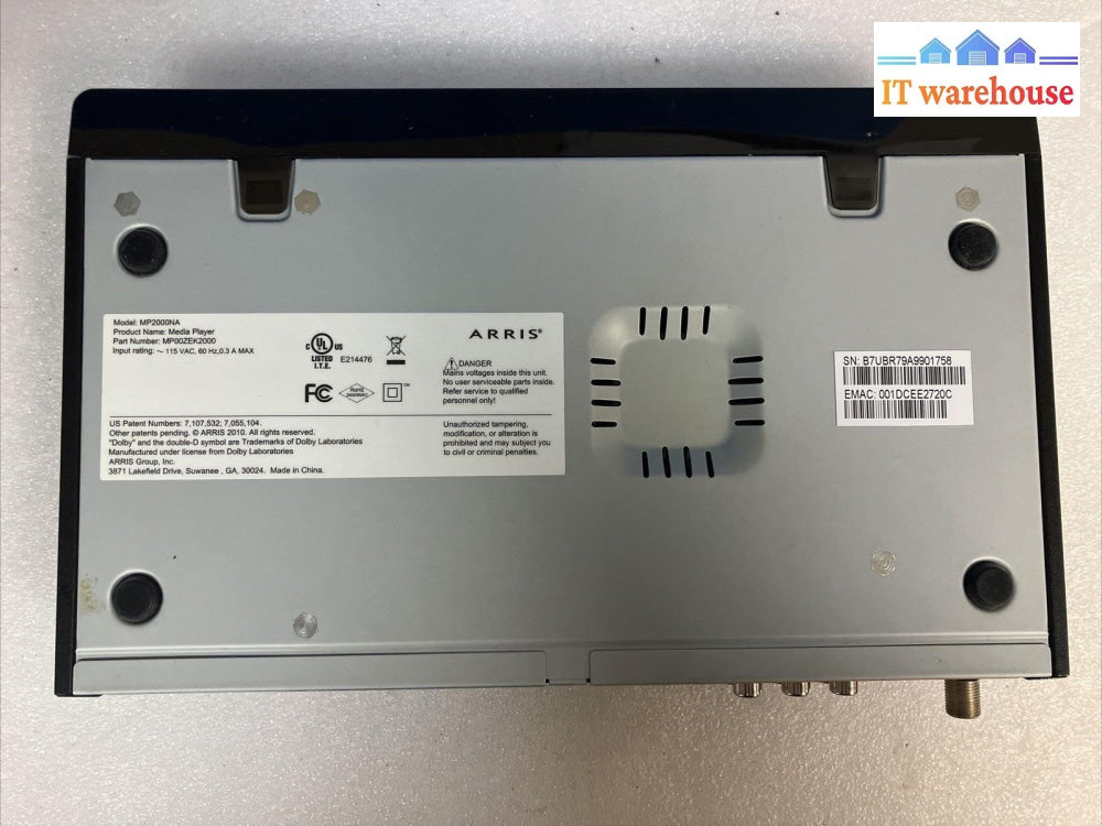 ~ SHAW ARRIS Digital Cable Box MP2000NA With Power Cord (No Remote, READ)