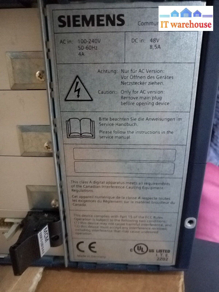 - SIEMENS HIPATH 4000 COMMUNICATION SERVER