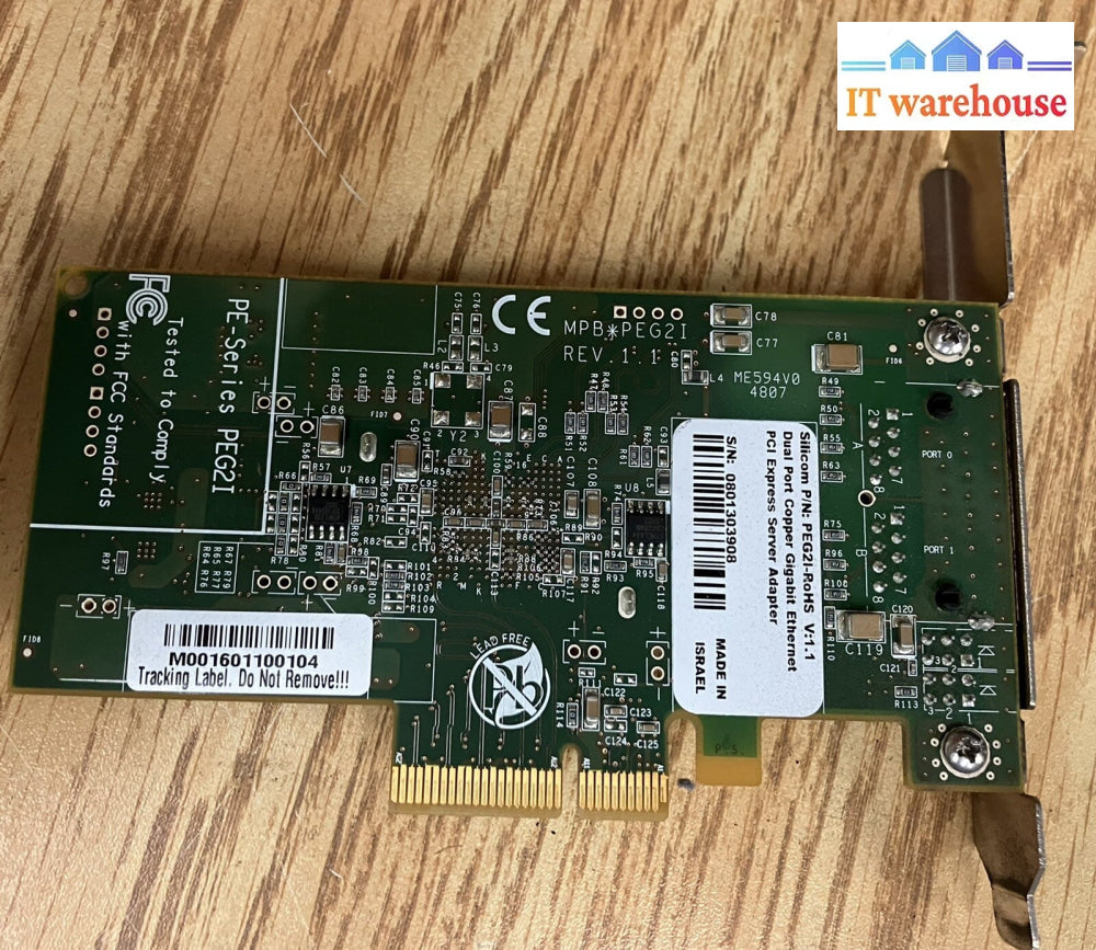 ~ SILICOM PEG2I-ROHS DUAL PORT COPPER GIGABIT ETHERNET PCI EXPRESS SEVER ADAPTER