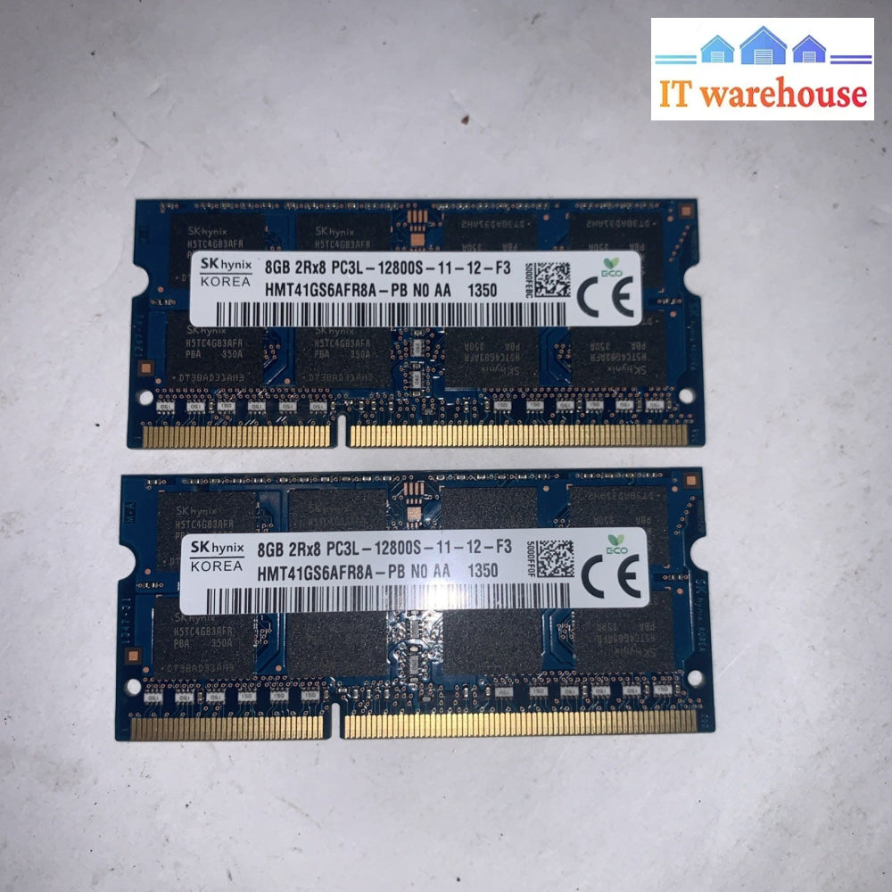 SK Hynix 16GB 2x8GB DDR3L 1600 Laptop RAM PC3L-12800S HMT41GS6AFR8A