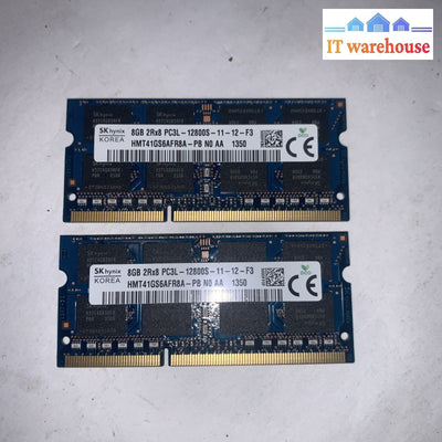 SK Hynix 16GB 2x8GB DDR3L 1600 Laptop RAM PC3L-12800S HMT41GS6AFR8A