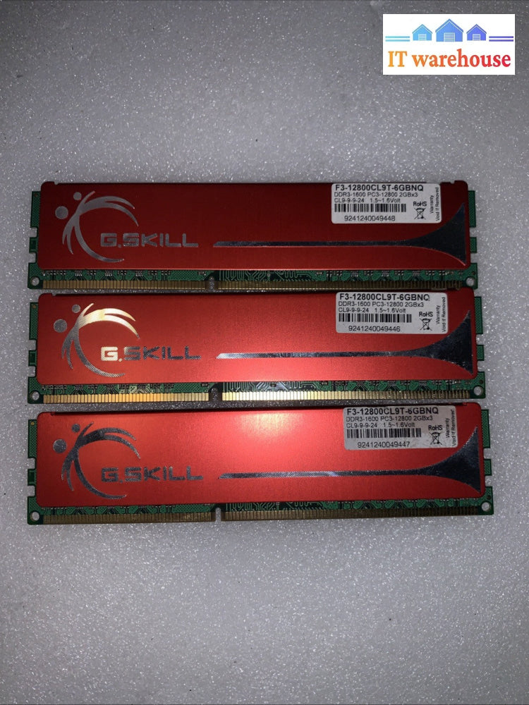 SKILL 6GB (3×2GB) DDR3-1600 PC3-12800 CL9 Desktop RAM Kit F3-12800CL9T-6GBNQ