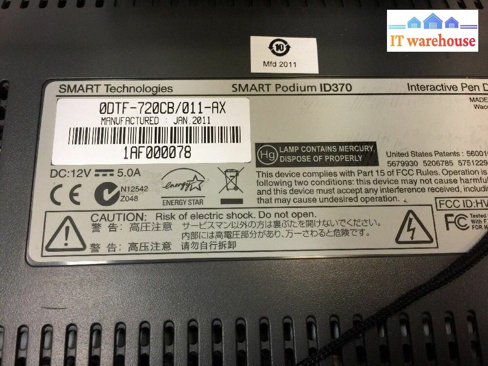 - SMART Technologies Podium ID370 Interactive Pen Display Monitor (w/Pen&AC)