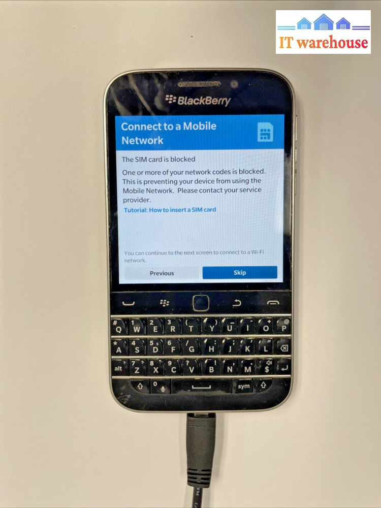 SmartPhone BLACKBERRY CLASSIC Q20  BLACK  (Carrier: AT & T)  +
