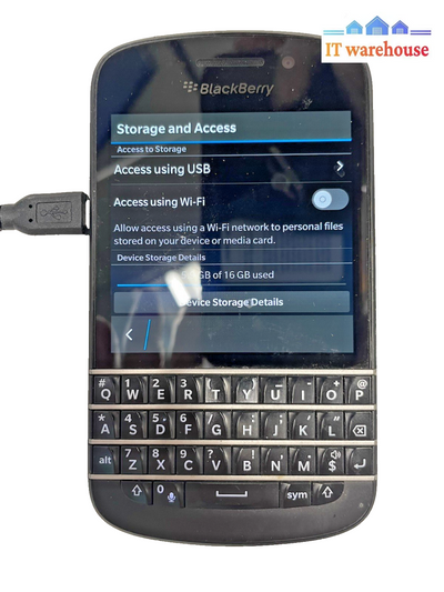 Smartphone BlackBerry Q10 Unlocked 16GB Black  TESTED  +