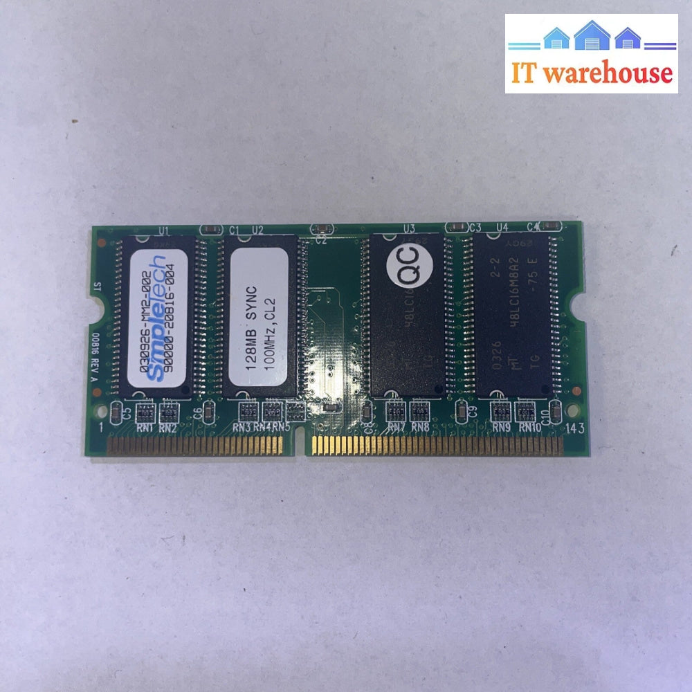 SmpleTech 128MB SDRAM MEMORY RAM PC100 SODIMM 144-PIN 100MHZ