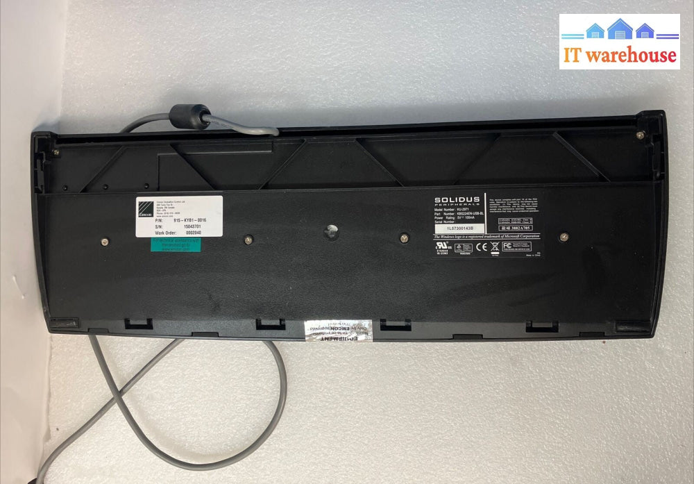 Solidus Peripherals KU-2971 KBS224EN-USB-BL Keyboard 9-Pin RS232 Serial Port ~