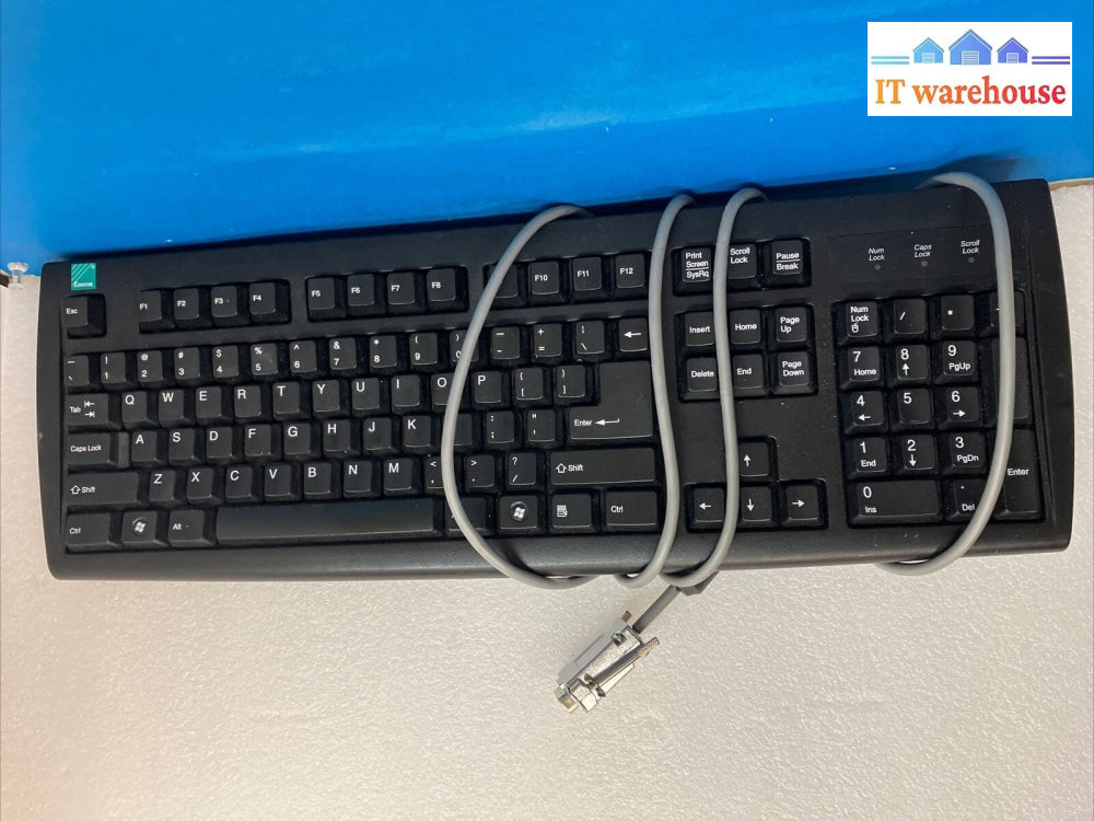 Solidus Peripherals KU-2971 KBS224EN-USB-BL Keyboard 9-Pin RS232 Serial Port ~