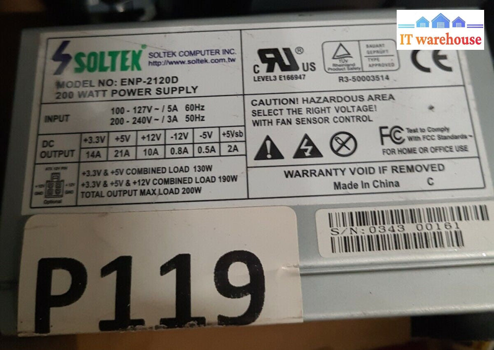 - Soltek ENP-2120D 200W Power Supply @@@ 