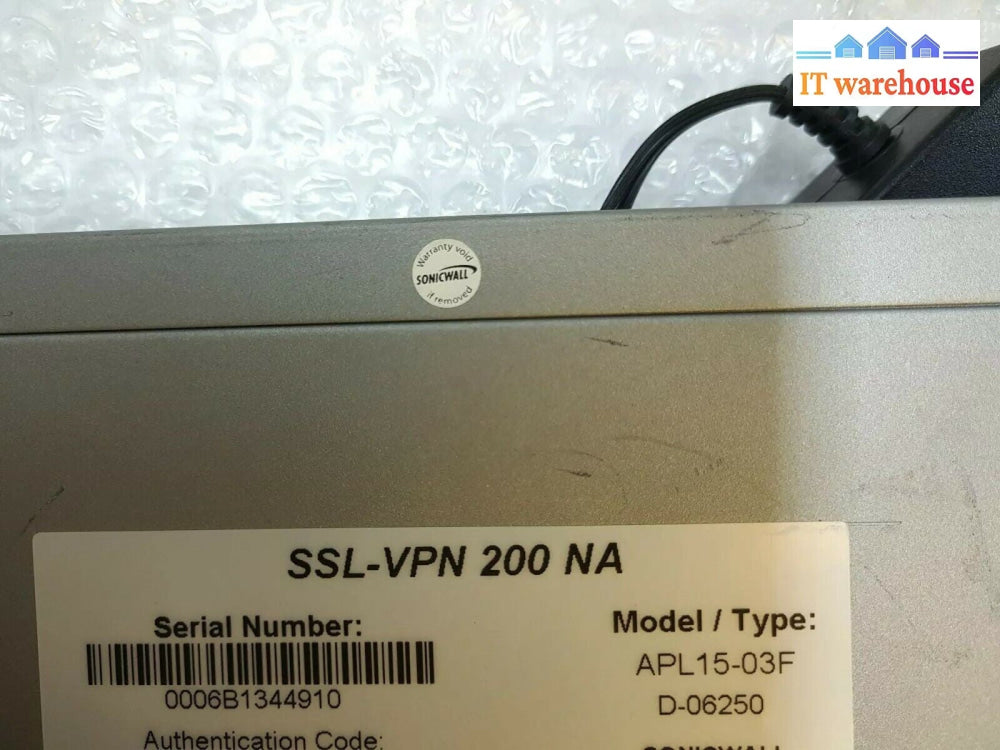 - Sonicwall SSL-VPN 200 NA APL15-03F Switch w/AC