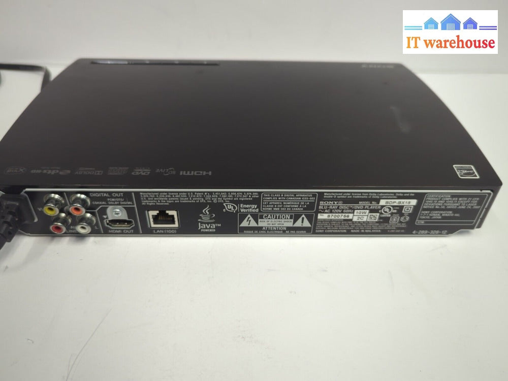 Sony BDP-BX18 Blu-ray /DVD Player Tested (No Remote)