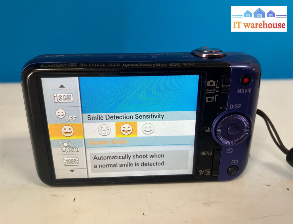 Sony Cybershot Dsc-Wx7 5X Optical Zoom 16.2Mp Digital Camera With Battery ~