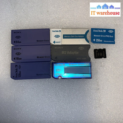 Sony Memory Sticks –64MB / 16MB / 128MB / 256MB PRO + PRO Duo + M2 + Adaptors