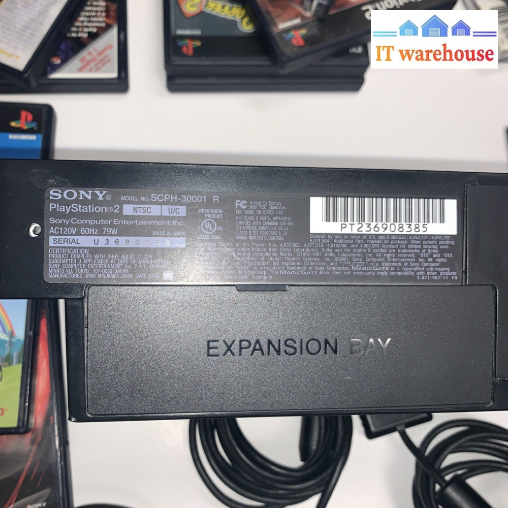Sony PlayStation 2 Console 2 Controller Mem Card 10 + Games