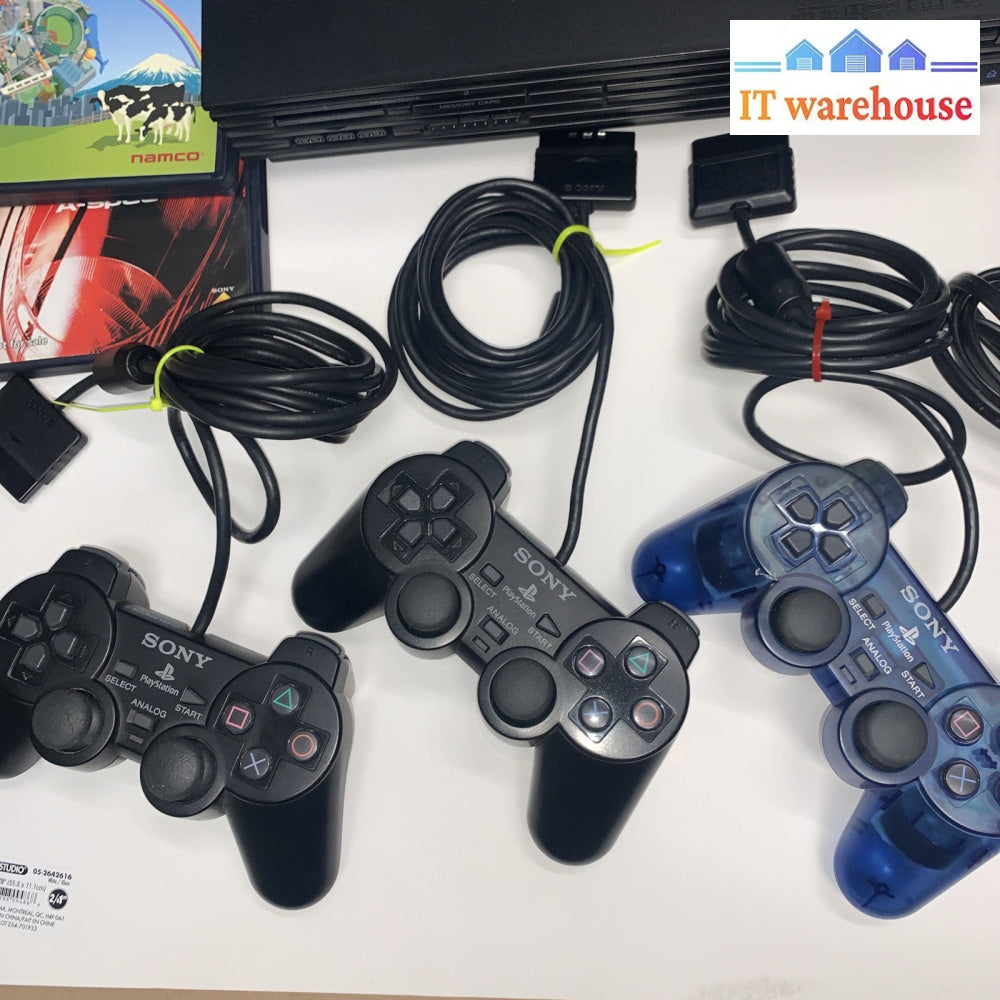 Sony PlayStation 2 Console 2 Controller Mem Card 10 + Games
