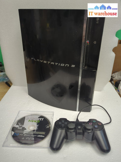 Sony PlayStation 3 Fat PS3 CECHE01 With One Controller + Game COD Tested