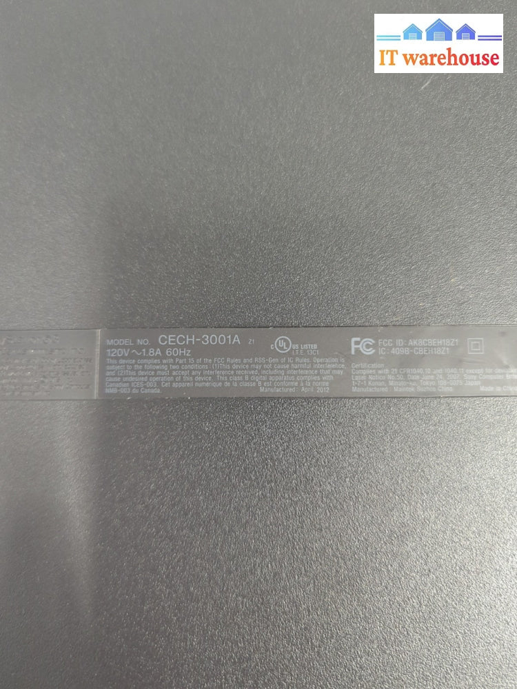 Sony PlayStation 3 PS3 160GB Slim Console Only CECH-3001A TESTED -